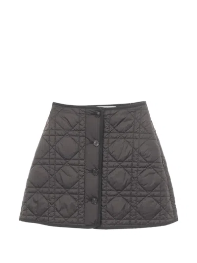 Pre-owned Dior 2010s Macro Cannage Quilted Mini Skirt In Black