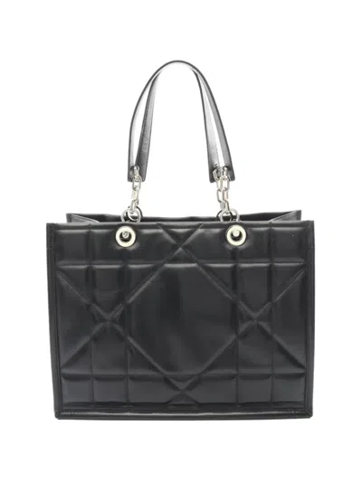 Pre-owned Dior 2010s Medium Essential Archi Cannage Leather Tote Bag In Black
