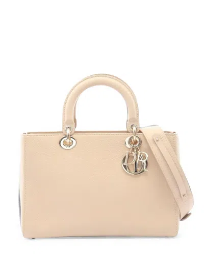 Pre-owned Dior 2010s Medium Lady D-sire Tote Bag In ニュートラル