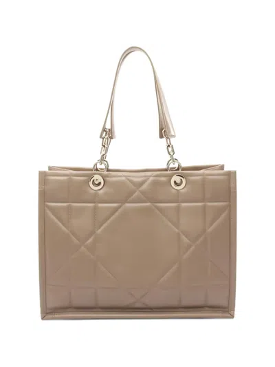 Pre-owned Dior 2010s Medium Leather Archicannage Tote Bag In Neutral