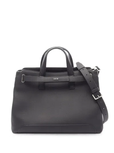 Pre-owned Dior 2010s Medium Normandie Leather Tote Bag In Black