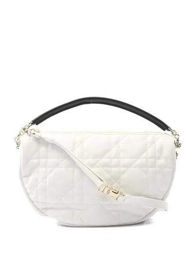 Pre-owned Dior 2010s Medium Vibe Cannage Shoulder Bag In White