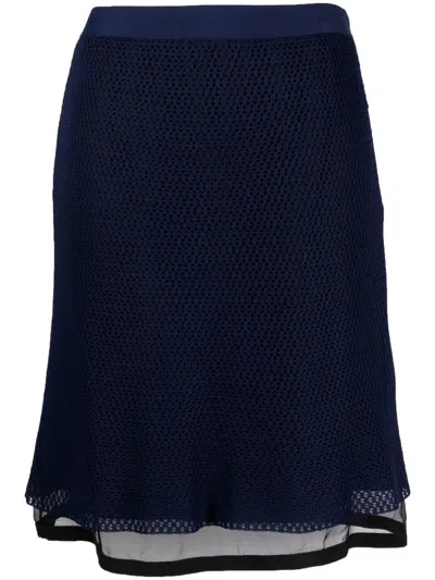 Pre-owned Dior 2010s  Mesh Layered Skirt In Blue