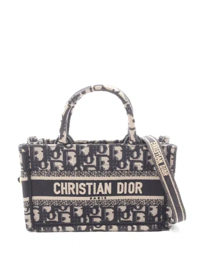 Pre-owned Dior 2010s Mini Book Tote Bag In Gray