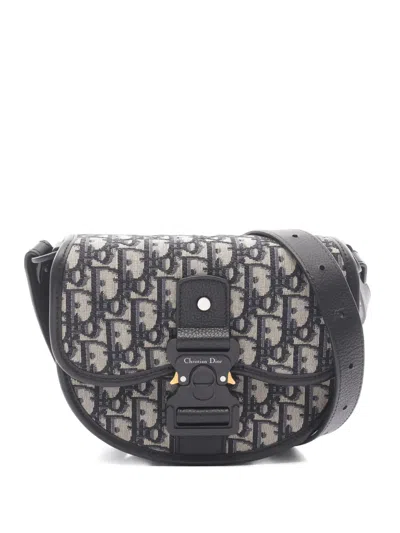 Pre-owned Dior 2010s Mini Gallop Oblique Jacquard Shoulder Bag In Neutral