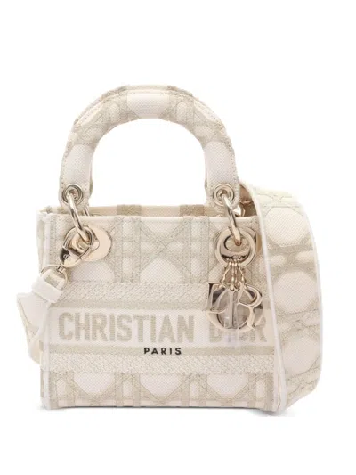 Pre-owned Dior 2010s Mini Lady  Handbag In Neutral