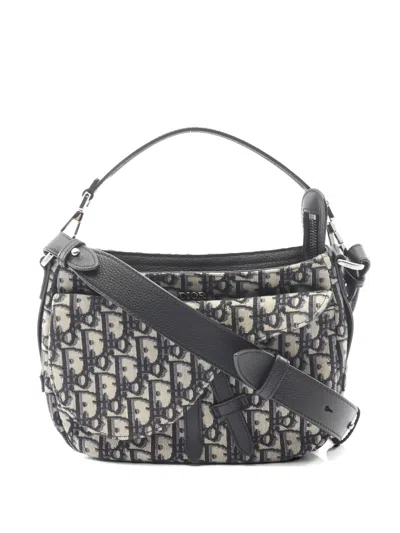 Pre-owned Dior 2010s Mini Saddle Leather Tote Bag In Blue