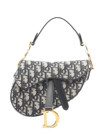 Pre-owned Dior 2010s Mini Saddle Oblique Shoulder Bag In Blue