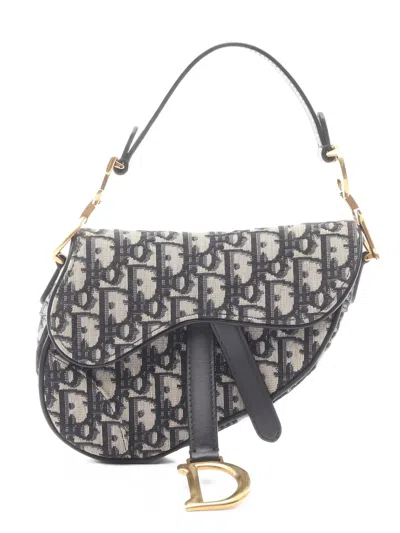 Pre-owned Dior 2010s Mini Saddle Shoulder Bag In Neutral