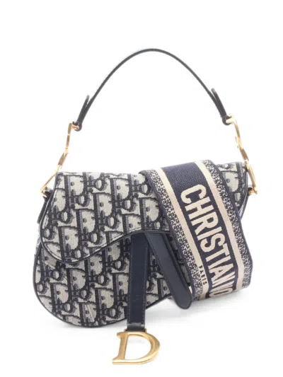 Dior 2010s Mini Saddle Tote Bag In Blue