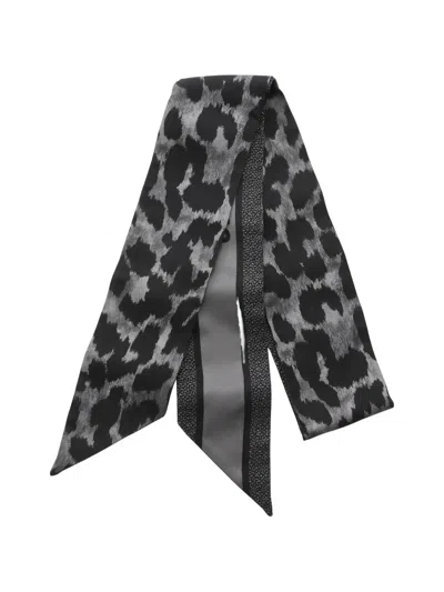 Pre-owned Dior 2010s Mitzah Leopard Scarf In Black