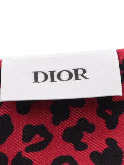 Pre-owned Dior 2010s Mitzah Leopard-print Scarf In Pink
