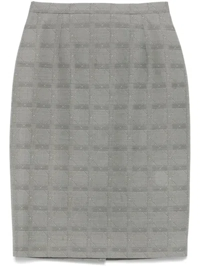 Pre-owned Dior 2010s Mix-print Mini Skirt In Grey