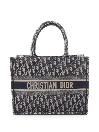 Pre-owned Dior 2010s Oblique Book Tote Bag In Blue