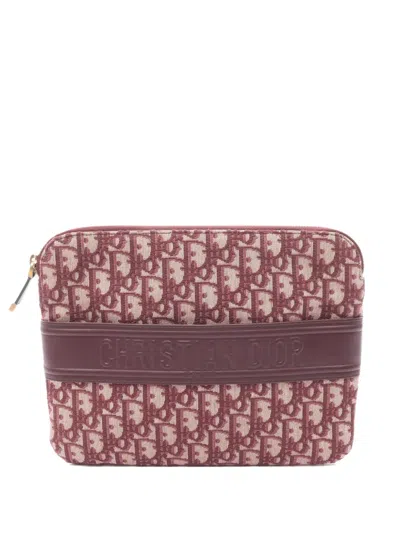 Pre-owned Dior 2010s Oblique Clutch Bag In Red