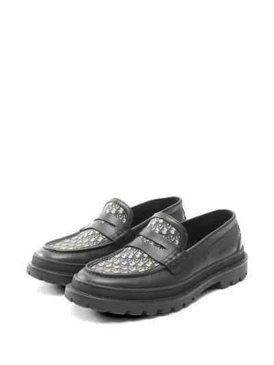 Pre-owned Dior 2010s Oblique Explorer Loafers In Black