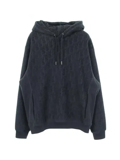 Pre-owned Dior 2010s Oblique Jacquard Hoodie In Blue