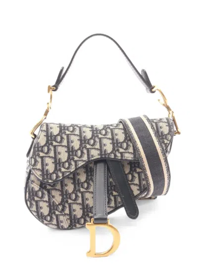 Pre-owned Dior 2010s Oblique Jacquard Saddle Mini Tote Bag