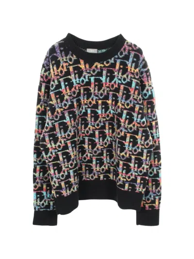 Pre-owned Dior 2010s Oblique Knit Sweater In Black