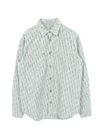 Pre-owned Dior 2010s Oblique Pattern Denim Shirt In Blue