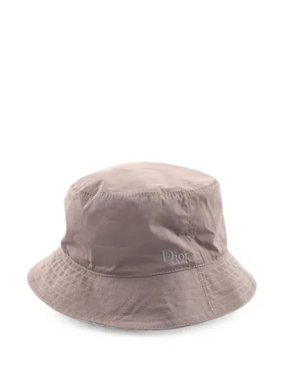 Pre-owned Dior 2010s Oblique Reversible Bucket Hat In Gray