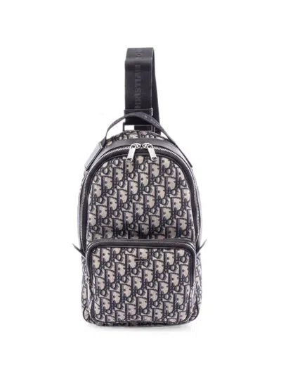 Pre-owned Dior 2010s Oblique Rider Backpack In Blue