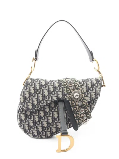Pre-owned Dior 2010s Oblique Saddle 2-way Tote Bag In Blue