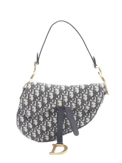 Pre-owned Dior 2010s Oblique Saddle Handbag In Blue
