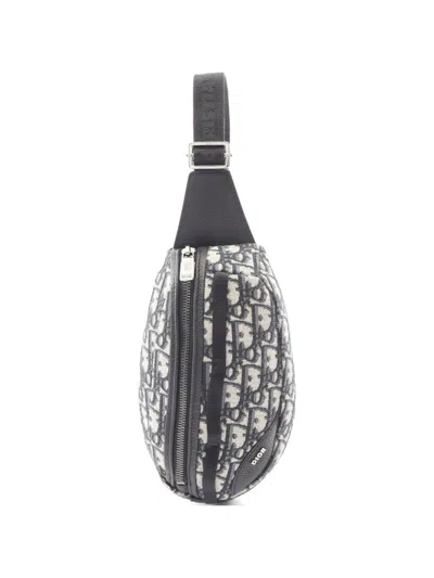 Pre-owned Dior 2010s Oblique Scarab Belt Bag In Black