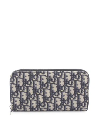 Pre-owned Dior 2010s Oblique Wallet In Blue