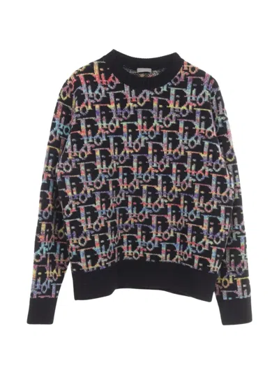 Pre-owned Dior 2010s Oblique-motif Sweater In Black