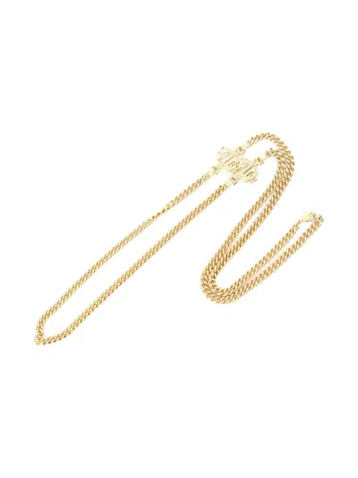 Pre-owned Dior 2010s Old Logo Chain Necklace In Gold