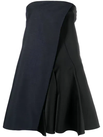 Pre-owned Dior 2010s  Panelled Strapless Dress In Black