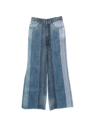 Pre-owned Dior 2010s Panelled Wide-leg Jeans In Blue