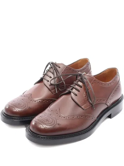 Pre-owned Dior 2010s Perforated Leather Shoes In Brown