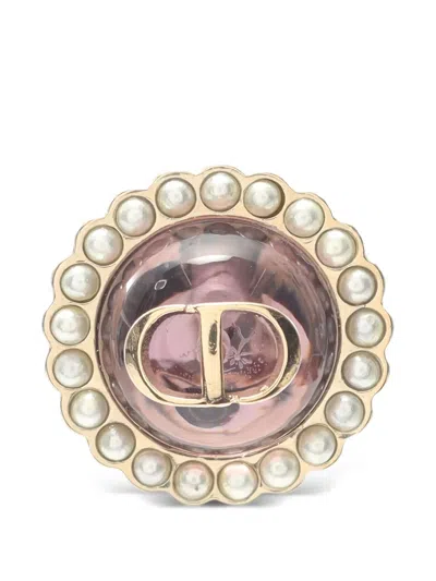 Pre-owned Dior 2010s Petit Cd Baroque Earrings In Gold