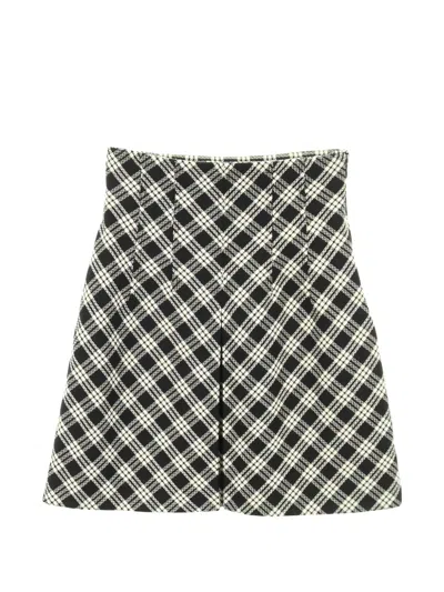 Pre-owned Dior 2010s Plaid Box-pleats Skirt In Black