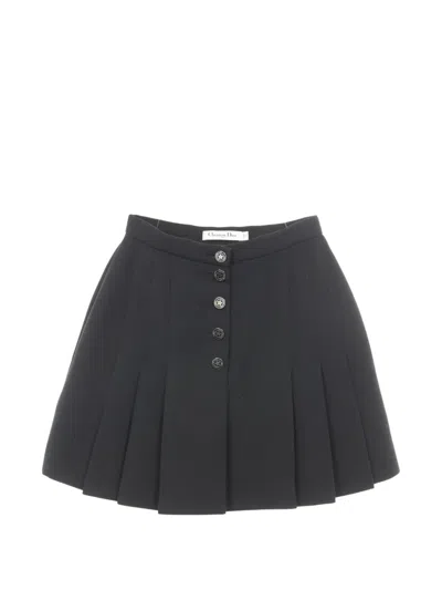Pre-owned Dior 2010s Pleated Mini Skirt In Black