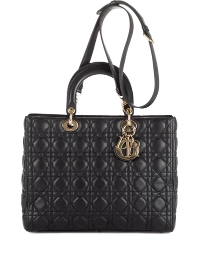 Pre-owned Dior 2010s Quilted Shoulder Bag In Blue