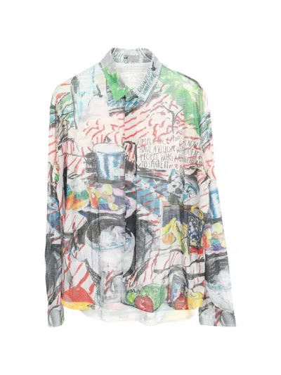 Pre-owned Dior 2010s Raymond Pettibon Mesh Shirt In Grey