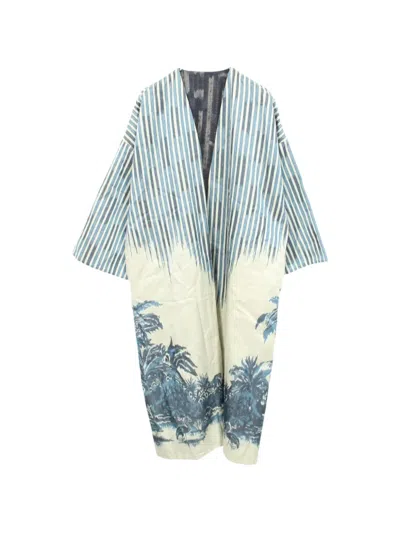 Pre-owned Dior 2010s Reversible Gown Coat In Blue