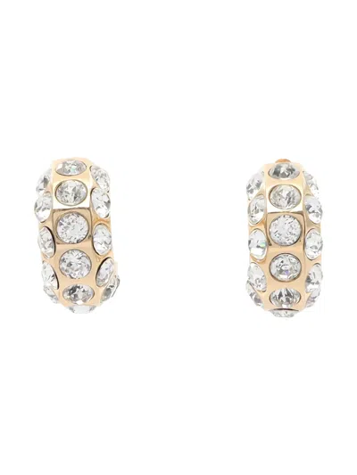 Pre-owned Dior 2010s Rhinestone Earrings In Gold