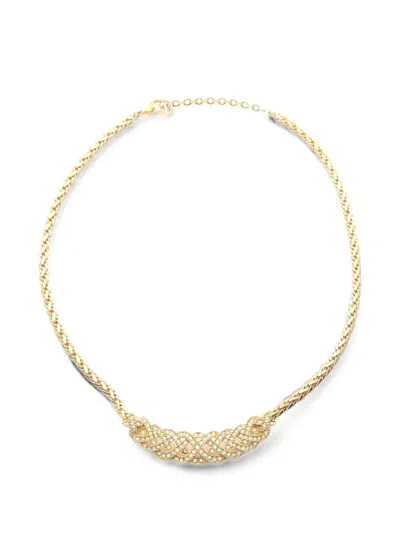 Pre-owned Dior 2010s Rhinestone-embellished Necklace In Gold