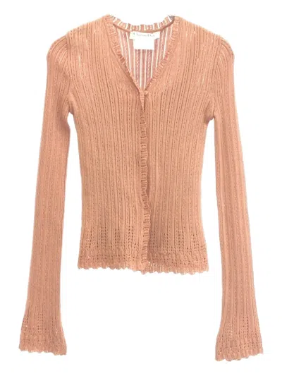 Pre-owned Dior 2010s Ribbed-knit Cardigan In Pink