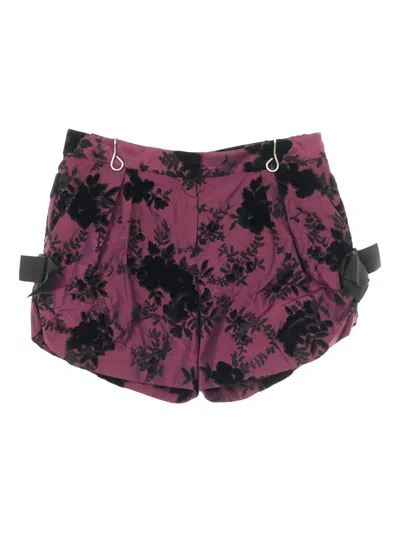 Pre-owned Dior 2010s Ribbon Floral Shorts In Purple