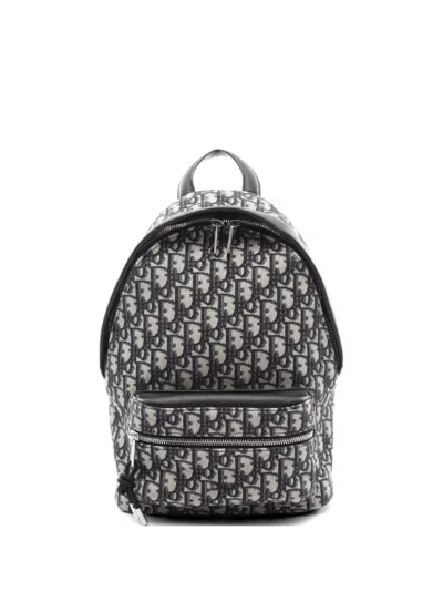 Pre-owned Dior 2010s Rider Oblique Jacquard Backpack In Neutral