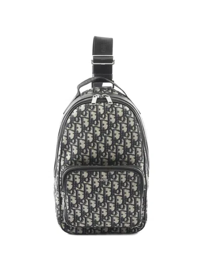 Pre-owned Dior 2010s Rider Oblique Sling Bag In Neutral