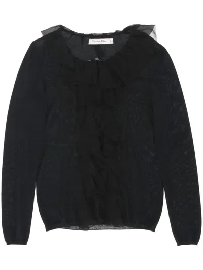 Pre-owned Dior 2010s Ruffled Jumper In Black