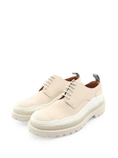 Pre-owned Dior 2010s Sacai Platform Derby Shoes In Neutrals