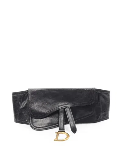 Pre-owned Dior 2010s Saddle Belt In Black